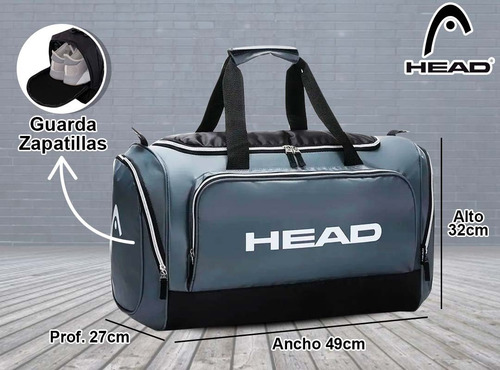 Imagen 2 de 10 de Bolso Head Gimnasio Deportivo Urbano Reforzado Tira Llavero