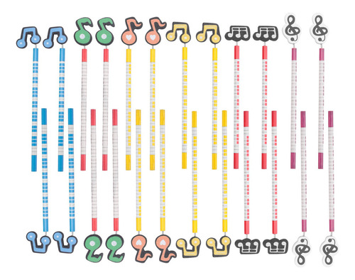 24 Piezas De Lápices De Notas Musicales Con Notas Musicales