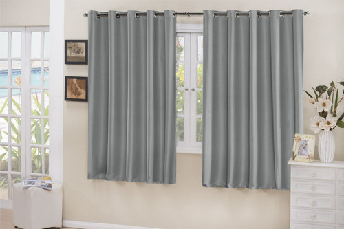 Cortina Blackout Em Tecido 2,80 X 1,80 Corta Luz 100% Cor Cinza-escuro