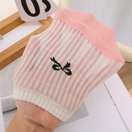 3pairs New Bow Boat Socks Invisible Soft Cotton Crew Socks