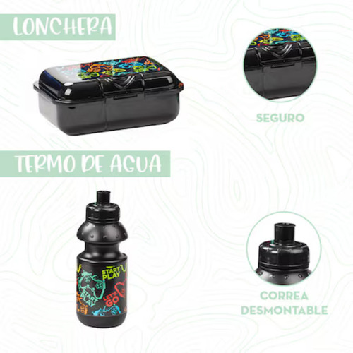 ZOMILUX - Mochila Niño - Mochila Con Ruedas - SET Maleta Lonchera Tupper Lapicera y Botella - Mochila Ruedas - Maleta Escolar Niño - Diseño Gamer