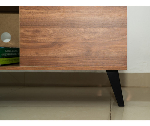 Mueble Rack de TV estilo Moderno y Minimalista color Cafe, Centro de Entretenimiento de Madera MDF
