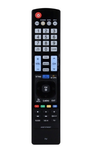 Imagen 3 de 10 de Control Remoto Compatible Con LG Akb73756567 Lcd Tv Smart
