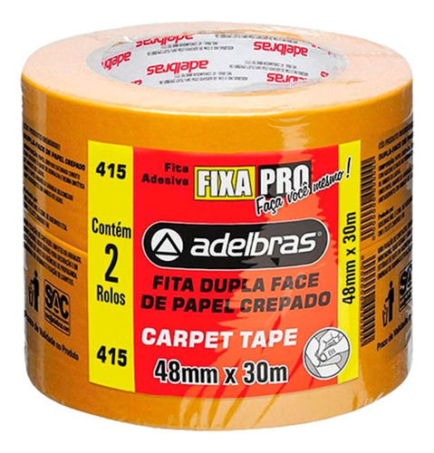 Fita Dupla Face Carp.lja Adelb.48x30m - Kit C/2 Rl