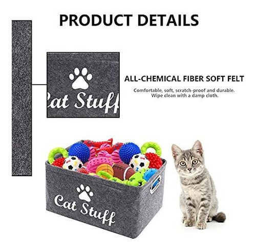 Imagen 2 de 5 de Cesta De Almacenamiento De Suministros Para Mascotas Gatos