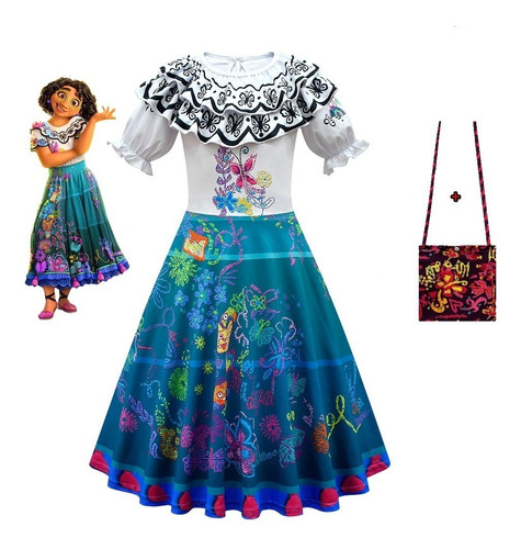 Disfraz De Mirabel Encanto Para Niñas Niños + Bandolera