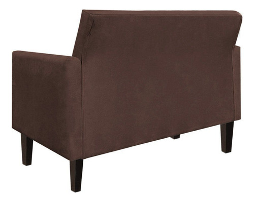 Sofá Retrô Namoradeira Compacta Jade Suede Marrom - D'rossi