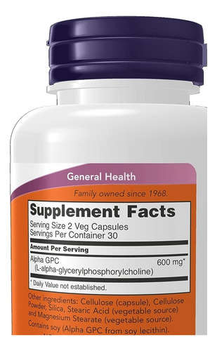 Now Suplementos, Alpha Gpc 300 Mg / 60 Cápsulas /