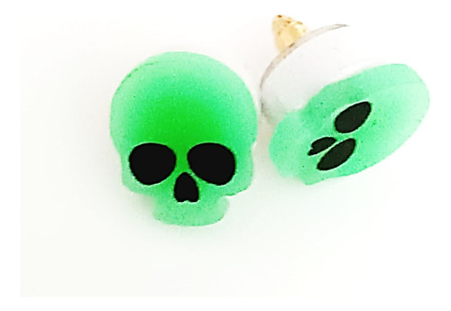 Par Aretes De Cráneo Fosforescentes Chicos Hallow. D Muertos