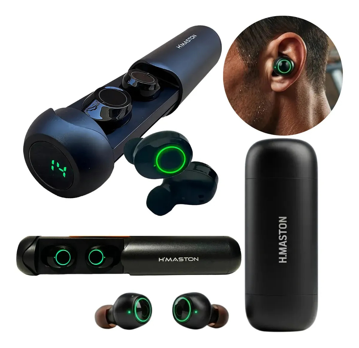 Fone de Ouvido Gamer H'maston F915 In-ear sem Fio com Bluetooth 5.3 e Luz LED