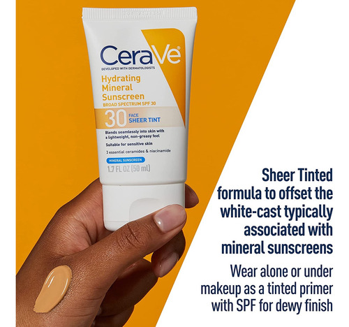 Cerave Protector Solar Hidratante Tintado Spf 30. Importado