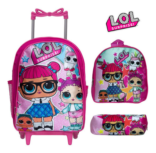 Kit Mochila Escolar Feminina Lol Surprise Rodinha Toys 2u