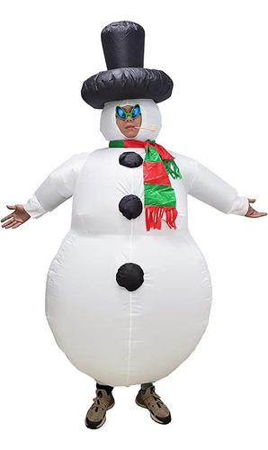 Fantasia Inflável De Boneco De Neve De Natal Para Adulto