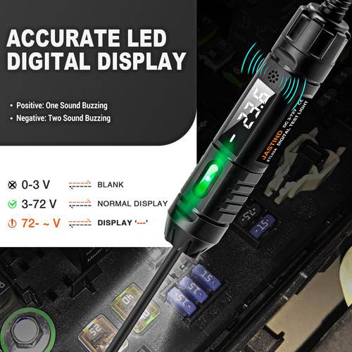 Luz De Prueba Led Digital Automotriz 3-72v Marca No Especifi Color