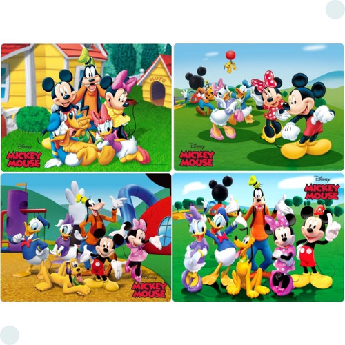 4 Jogo Americano Mickey Mouse - Impermeável Limpa Facil Pvc