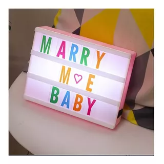 Pizarra Led Letras Colores Cambiables Cartel Led 30cm X 22cm