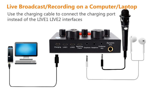 Mini Mezclador De Sonido Bluetooth Para Transmisión En Vivo