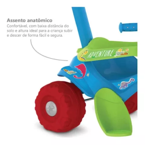 Triciclo Motoca Infantil Passeio Velocípede Haste Empurrador