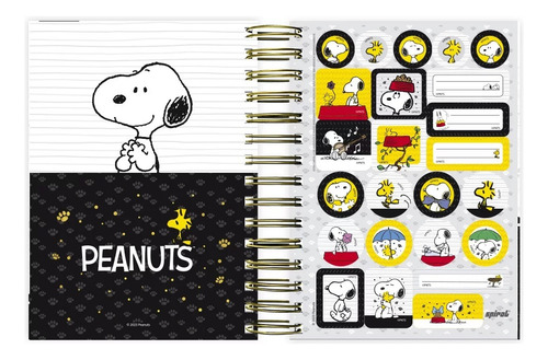 Agenda diaria de Snoopy, año espiral 2024, color de la portada: blanco