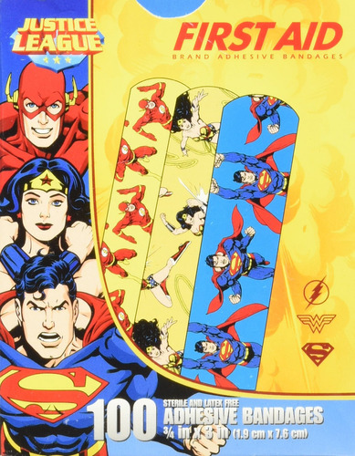 Justice League 100ct Vendas 3/4x3 , Dc Comics Offficial (su.