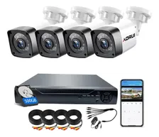 Aorui Kit 4 Cámara De Seuridad Ar-yx21 Con Resolución De 4ch 2mp Visión Nocturna Incluida 500GB Color Blanco Exterior Videovigilancia