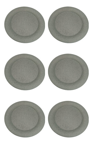 De 6 Platos Trinche Melamina Color Gris 9 22.6x2.2 Jaspeado