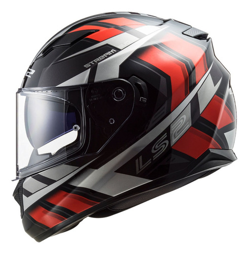 Capacete Ls2 Ff320 Stream Loop Preto Vermelho Viseira Solar