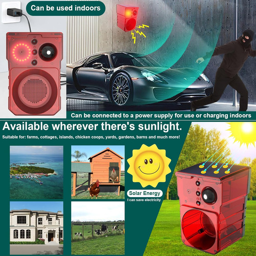 Alarma Solar Con Sensor De Movimiento Para Exteriores E Inte