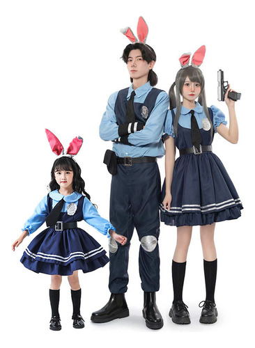 Disfraz De Tres Piezas De Officer Bunny Cos Para Halloween