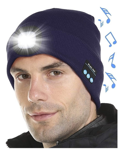 Gorro Bluetooth Unisex Con Luz Azul Talla Única