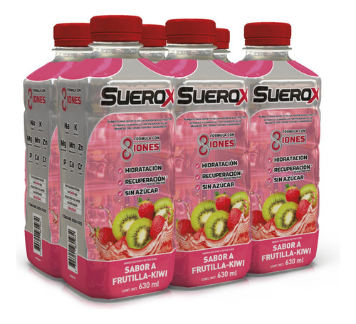 Pack Suerox 06 Bebidas Hidratantes Frutilla Kiwi 630ml C/u