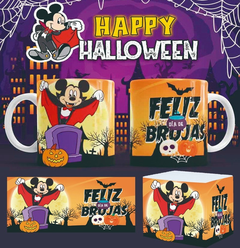 Imagen 1 de 1 de Taza Mickey Mouse Feliz Día De Brujas