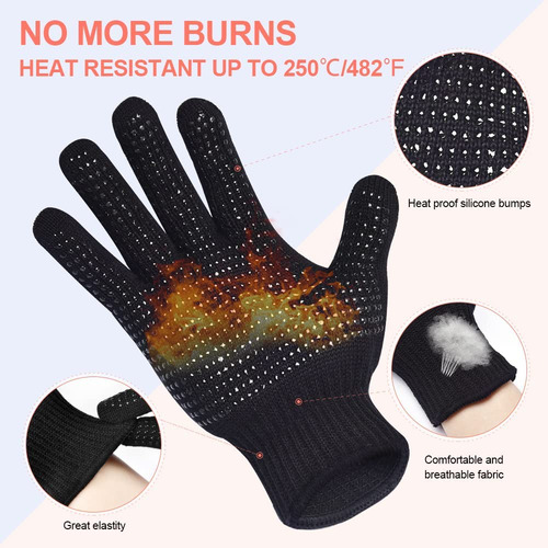 Guantes De Calor Para Peinar Cabello Con Bolsa De Silicona
