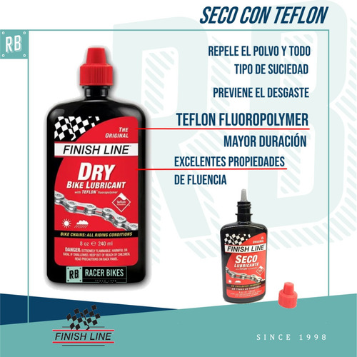 Imagen 2 de 10 de Aceite Finish Line Seco Con Teflon 244ml - Racer Bikes