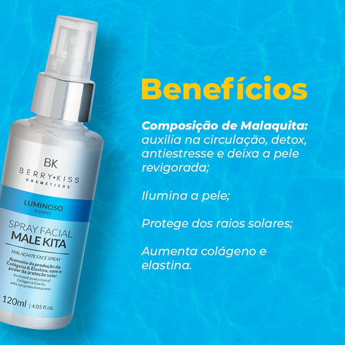 Imagem 3 de 3 de Spray Facial Elastina Colágeno Revigora Pele Rosto 120ml