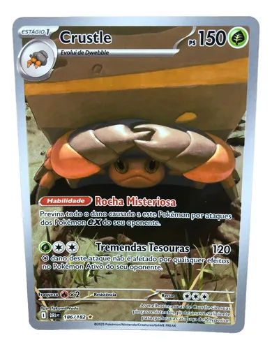 Crustle 186/182 Carta Pokémon Original Copag Full Art Rara
