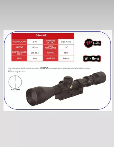 Rifle Gamo G-mag Whisper 1250 Igt Match1 5.5 C/mira 3-9x40