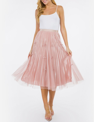 Imagen 3 de 6 de Falda Plisada Reversible Femenina Amad Para Mujer