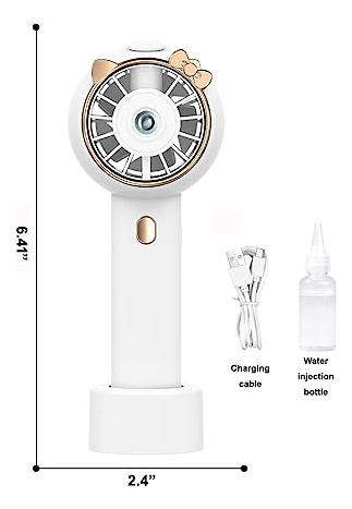 Ventilador De Mano Con Nebulización Usb Recargable Blanco