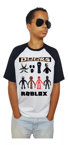 Camiseta Infantil Doors Roblox Mangas Preta Game Roblox #1