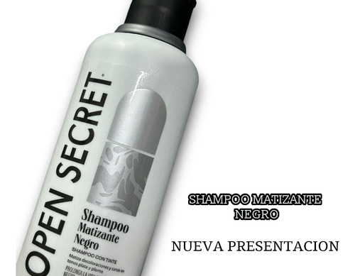 Matizante Negro Shampoo Con Tinte Open Secret