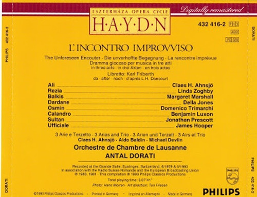 Haydn - L'incontro Improvviso - Ahnsjö Dorati - 2 Cds.