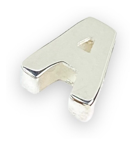 Dije Letra Inicial Plata 925 Con Collar De Caucho (zd001) Color A