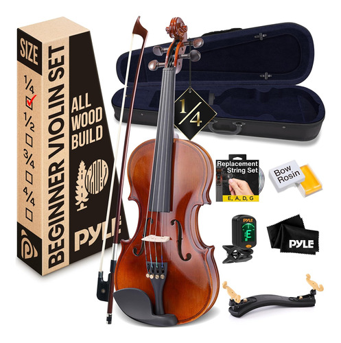 Kit De Inicio Violín Principiante De 1/4 De Tamaño, P...