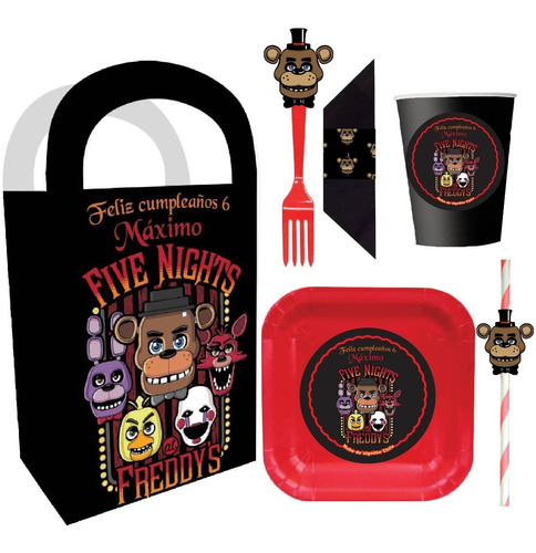 Cotillón Five Nights At Freddy's Cumpleaños Personalizado 