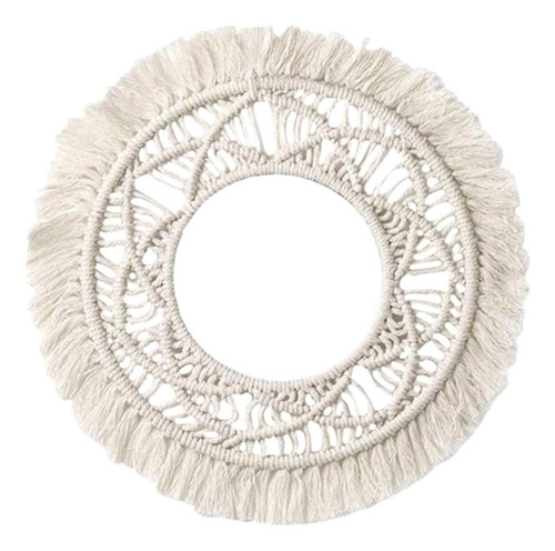 Li Espejo De Pared Con Tapiz Tejido De Macramé Para