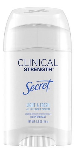 Desodorante Clinical Strength (fuerza) Secret Light & Fresh