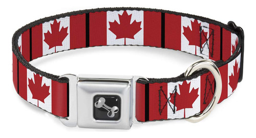 Collar De Perro Con Banderas De Canadá Abrochadas, 1 W, Para