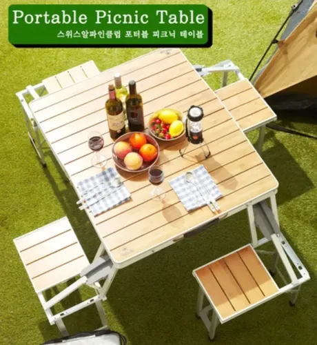 comprar Mesa Picnic 4p. 2modelos,portátil Plegable,hueco P\u002Fparagua