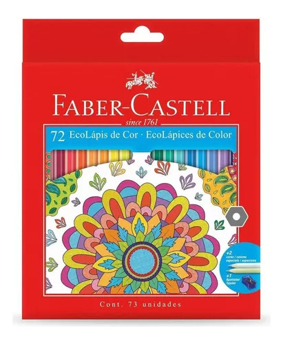 Lapices De Colores Faber Castell Ecolapiz  X72  + Sacapuntas